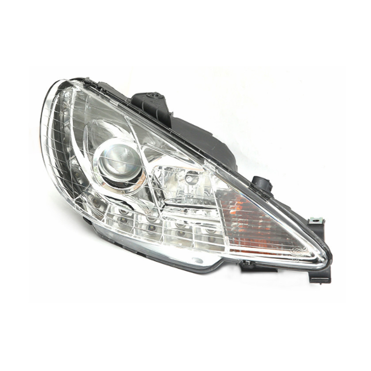 R 087276 L 087275 Distributor Auto Spare Parts Repuestos Car CRYSTAL WHITE W/RIM Head Lamp/Light Headlight For Peugeot 206