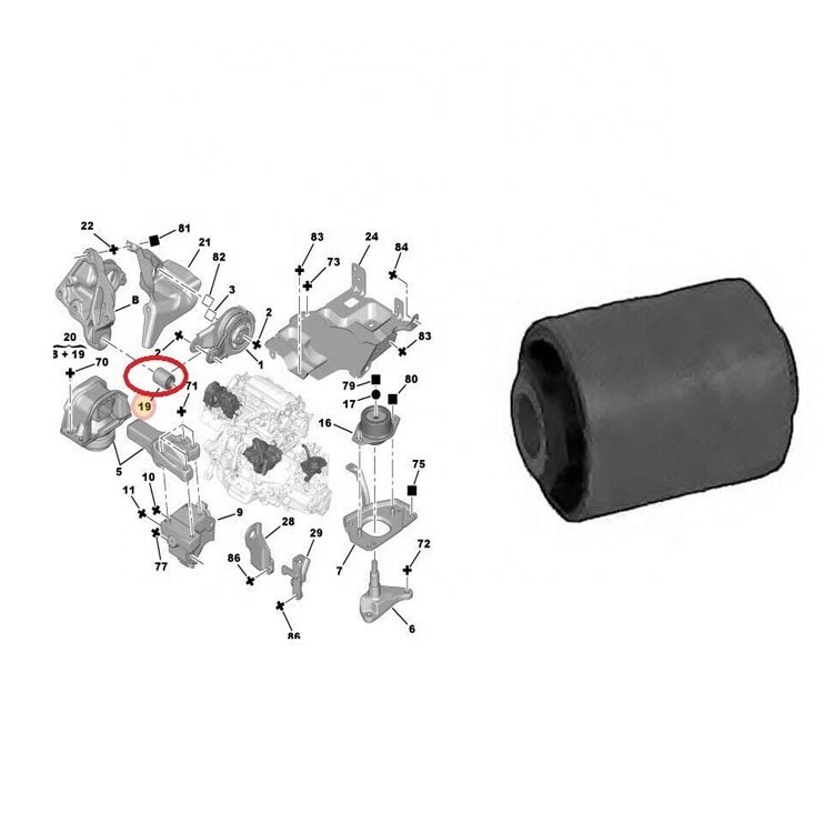 PEUGEOT CITROEN LOWER REAR ENGINE MOUNT BUSH 180940 ARM BUSHING BUSH FOR MERCEDES BENZ OM 603 960 FEBI